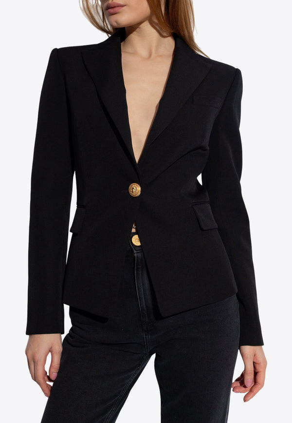 Balmain  Single-Breasted Wool Blazer Black CF1SE002 WB08-0PA