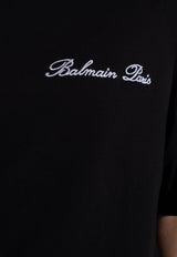 Balmain Signature Logo Crewneck T-shirt Black CF1EG085 BC68-EAB