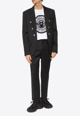 Balmain Straight-Leg Tailored Pants Black CH1PM030 WB12-0PA