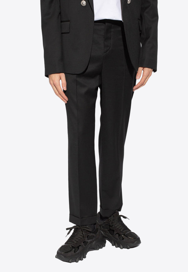 Balmain Straight-Leg Tailored Pants Black CH1PM030 WB12-0PA