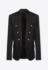 Balmain Button-Embellished Wool Blazer Black CH1SG075 WB12-0PA