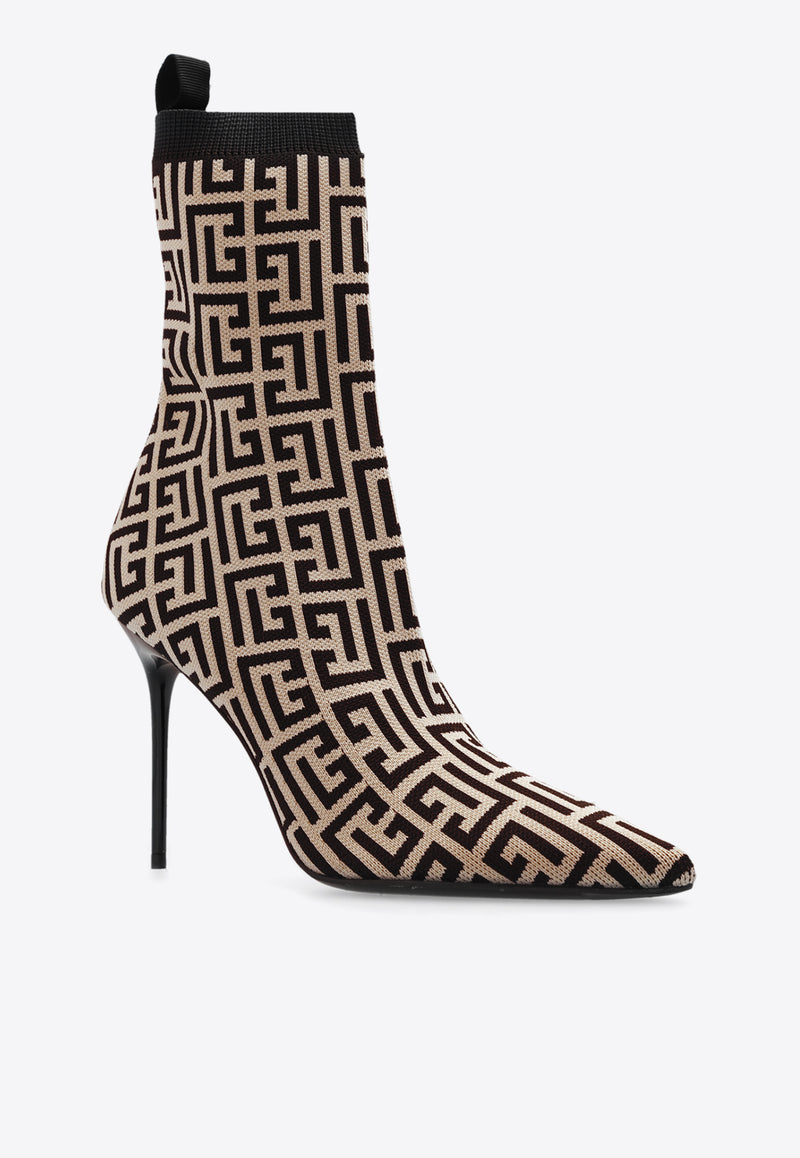 Balmain Skye 95 Monogram Ankle Boots CN1TA680 TMGK-GFE