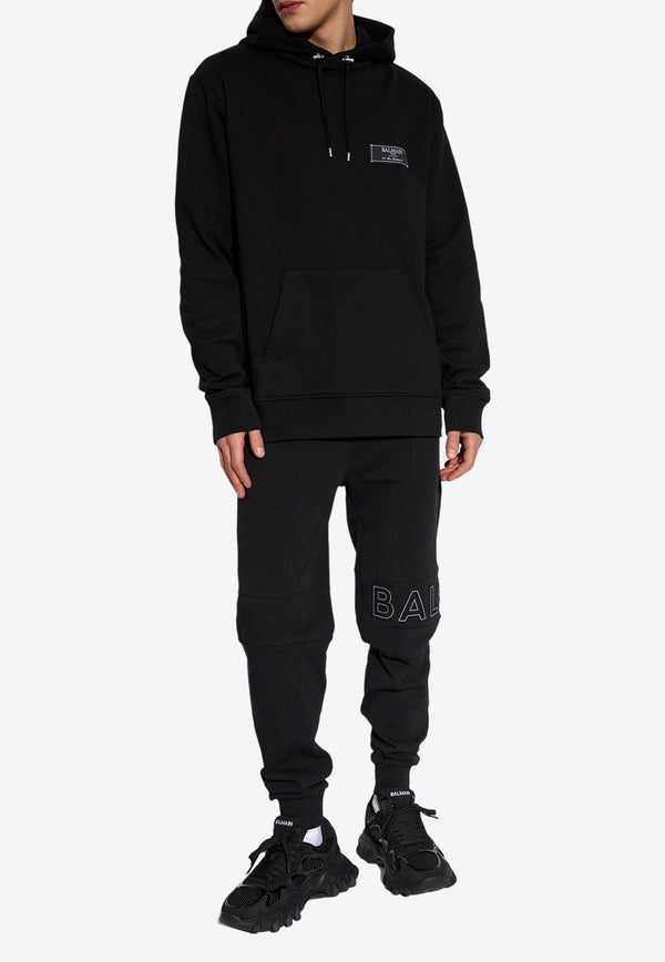 Balmain Logo Patch Hooded Sweatshirt CH1JT047 JB53-0PA