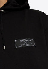 Balmain Logo Patch Hooded Sweatshirt CH1JT047 JB53-0PA