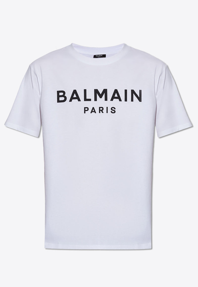 Balmain Logo Print Crewneck T-shirt CH1EG000 BB73-GAB