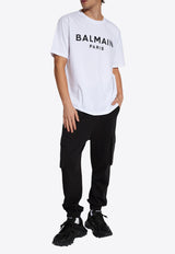 Balmain Logo Print Crewneck T-shirt CH1EG000 BB73-GAB