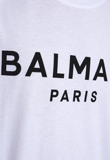 Balmain Logo Print Crewneck T-shirt CH1EG000 BB73-GAB