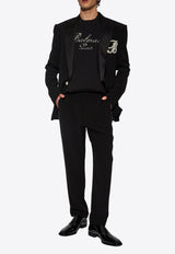 Balmain Single-Breasted Embroidered Patch Blazer CH1SE035 01MB-EHV