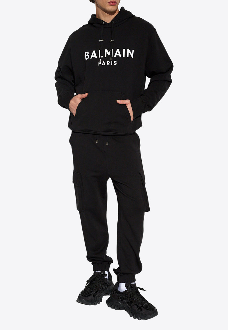 Balmain Logo Printed Hooded Sweatshirt CH1JR002 BB65-EAB