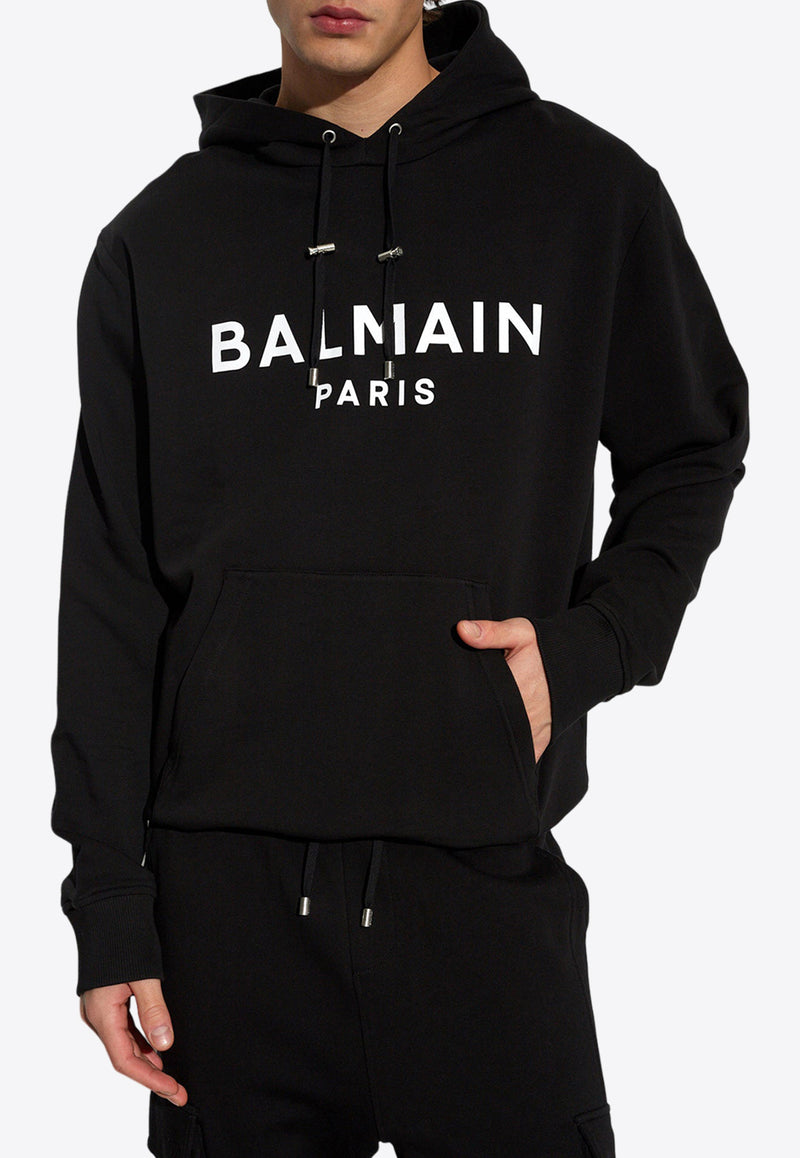 Balmain Logo Printed Hooded Sweatshirt CH1JR002 BB65-EAB