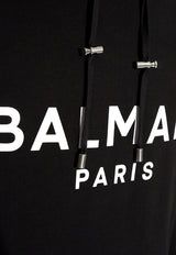 Balmain Logo Printed Hooded Sweatshirt CH1JR002 BB65-EAB