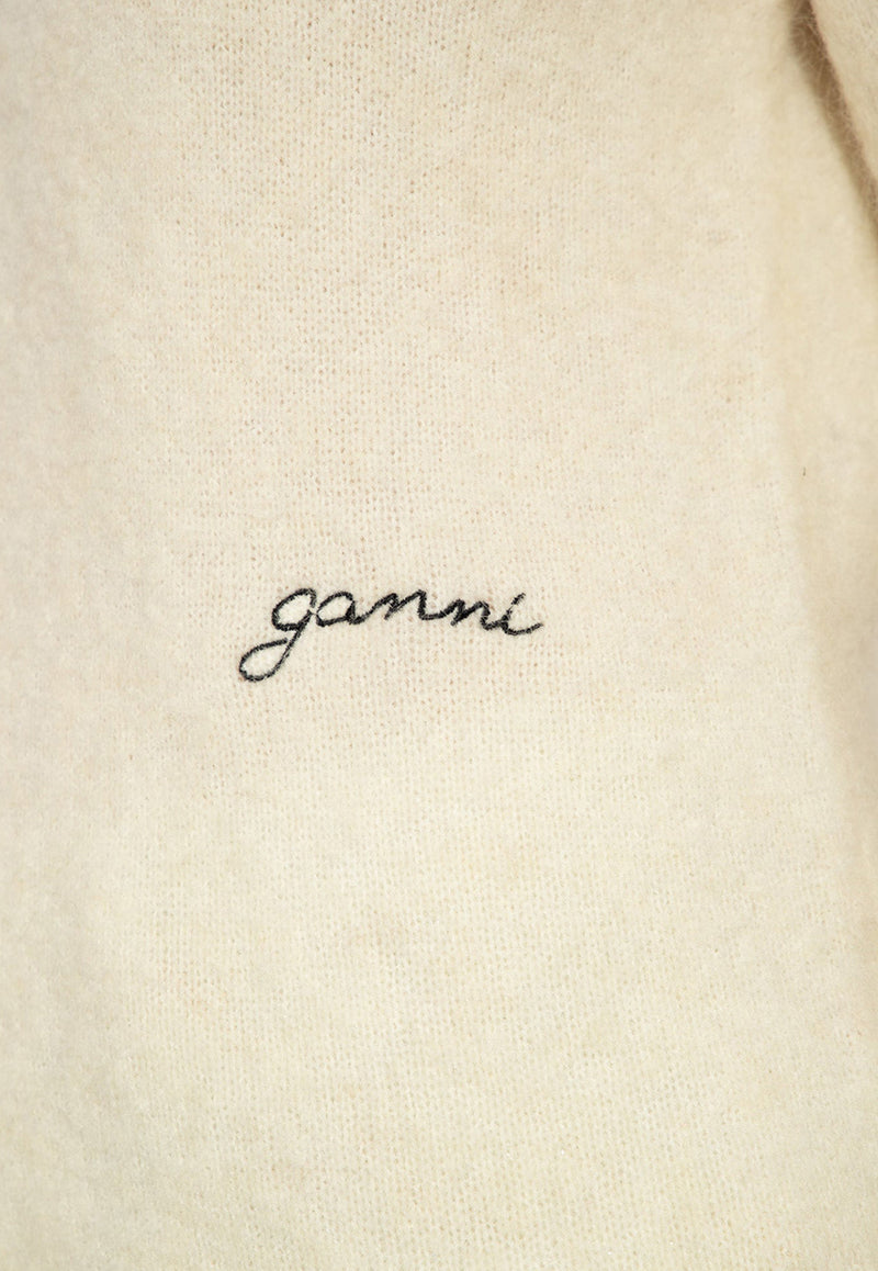 GANNI Egret Brushed Alpaca Sweater K2104 2592-135