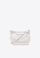 Alexander McQueen The Mini Peak Metallic Leather Shoulder Bag  Silver 775908 1BL1I-1400