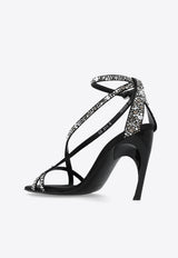 Alexander McQueen Armadillo 95 Twisted Satin Sandals Black 780693 W4X27-1064