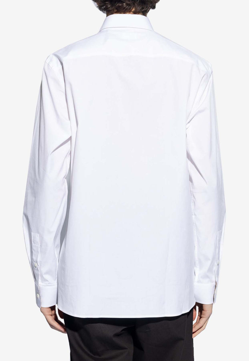 Burberry EKD Embroidered Long-Sleeves Shirt  8071465 A1464-WHITE