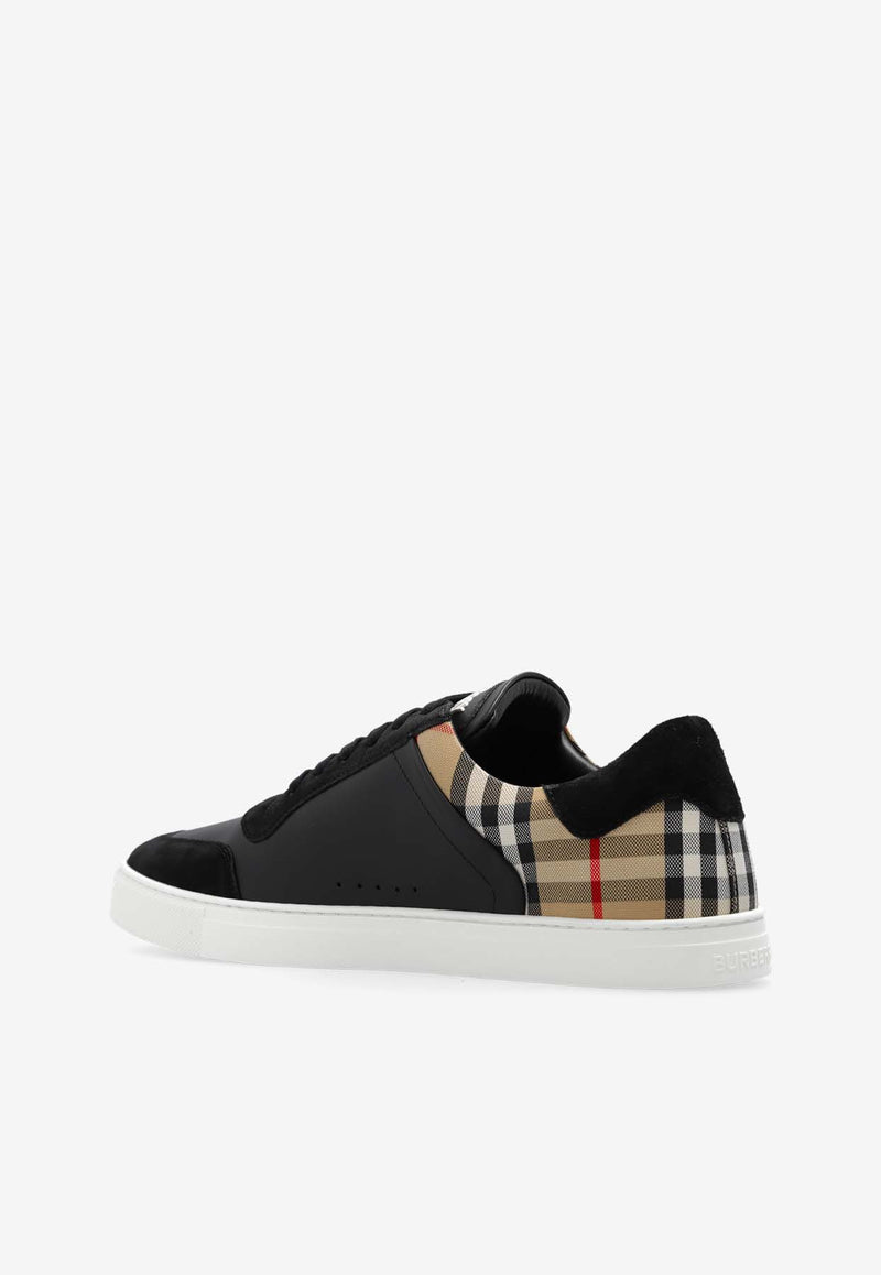 Burberry Stevie Vintage Check Low-Top Sneakers Black 8070818 A7626-BLACK ARBEIGE IP CHK