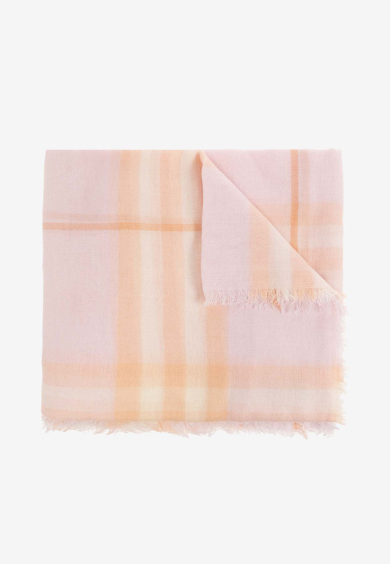 Burberry Check-Pattern Wool Scarf Pink 8080102 B8640-CAMEO