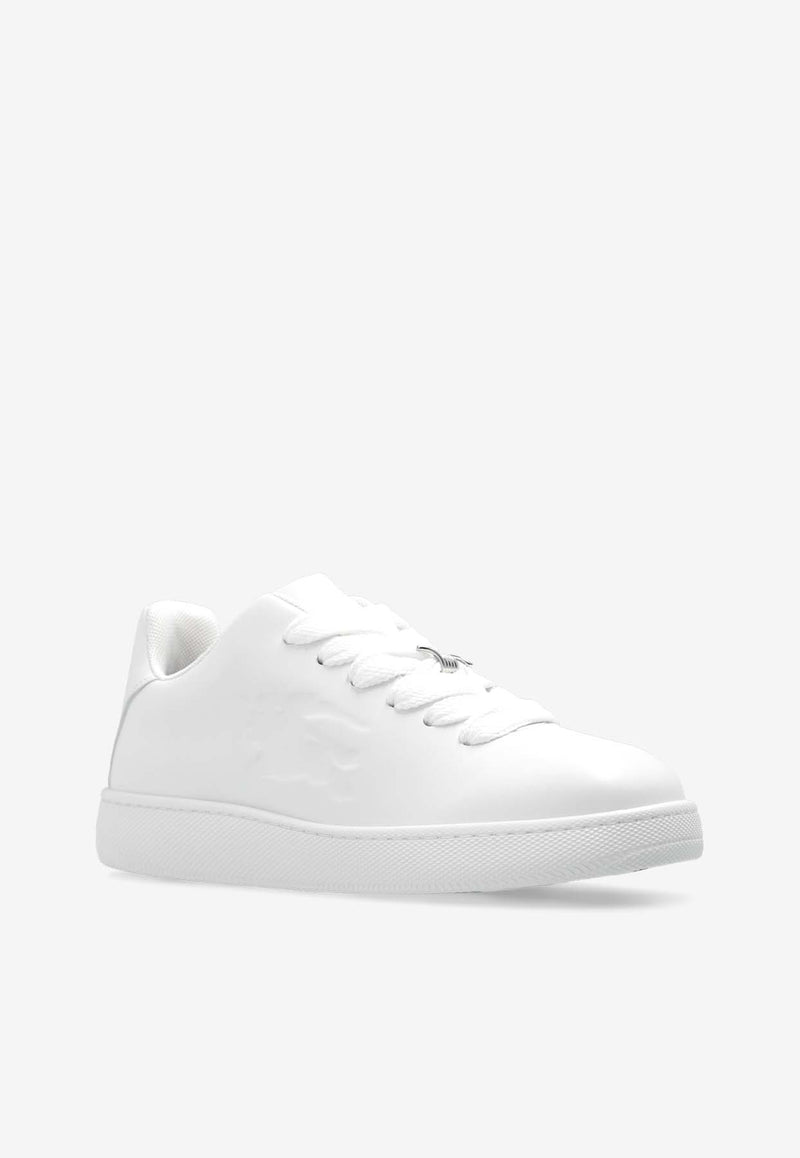 Burberry Box Leather Low-Top Sneakers White 8083326 A1464-WHITE