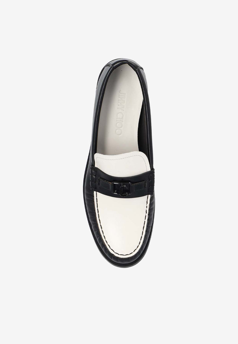 Jimmy Choo Addie Box Calf Leather Loafers Black ADDIE JC XXF-BLACK LATTE