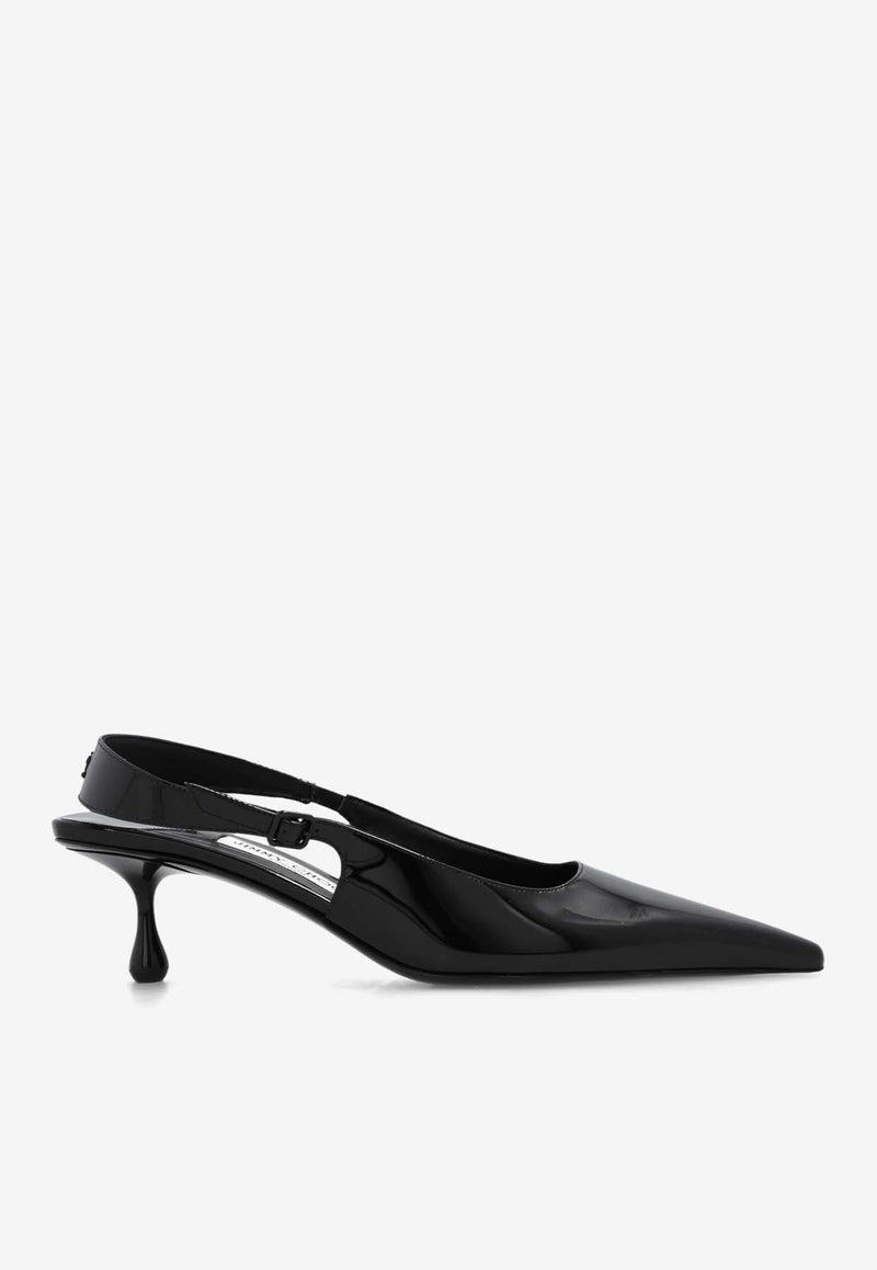 Jimmy Choo Amel 50 Patent Leather Slingback Pumps Black AMEL 50 PAT-BLACK