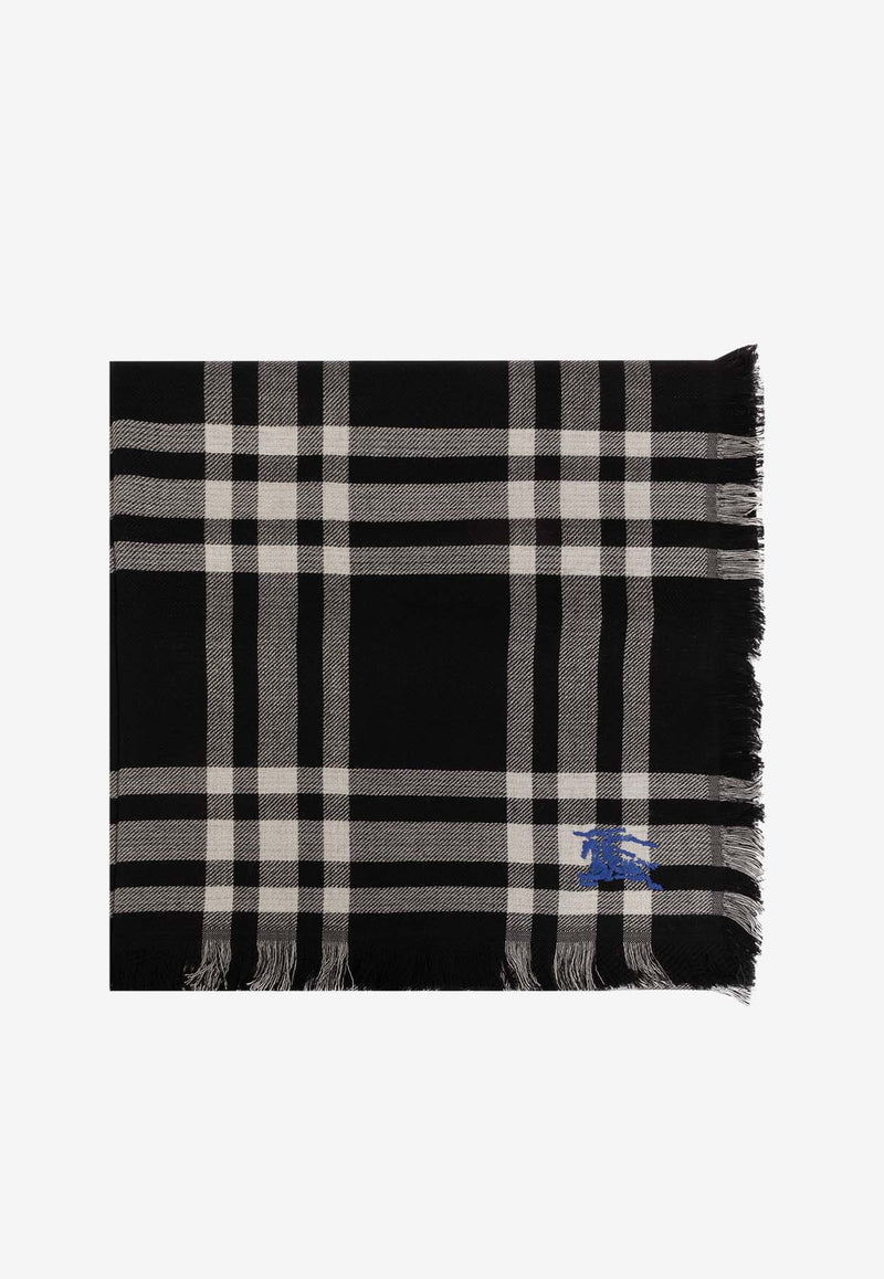 Burberry Reversible Check Wool Silk Scarf Black 8083801 A1189-BLACK