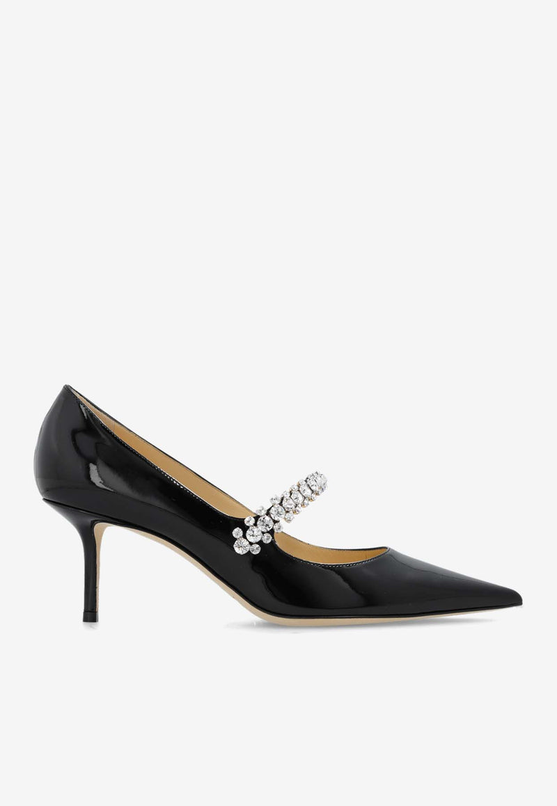 Jimmy Choo Bing 65 Crystal Embellished Patent Leather Pumps Black BING PUMP 65 PAT-BLACK