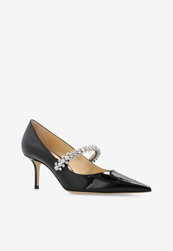 Jimmy Choo Bing 65 Crystal Embellished Patent Leather Pumps Black BING PUMP 65 PAT-BLACK