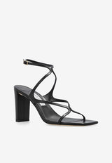 Jimmy Choo Azie 85 Nappa Leather Sandals Black AZIE 85 NAP-BLACK