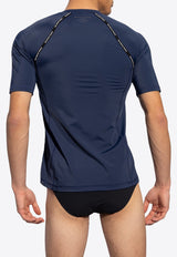 Balmain Logo Tape Short-Sleeved Rash Guard Navy BWM351320 0-403