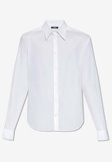 Balmain Logo Embroidered Poplin Shirt White CH1HS335 CE48-0FA