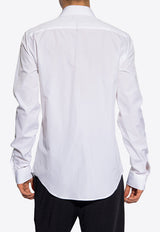 Balmain Logo Embroidered Poplin Shirt White CH1HS335 CE48-0FA