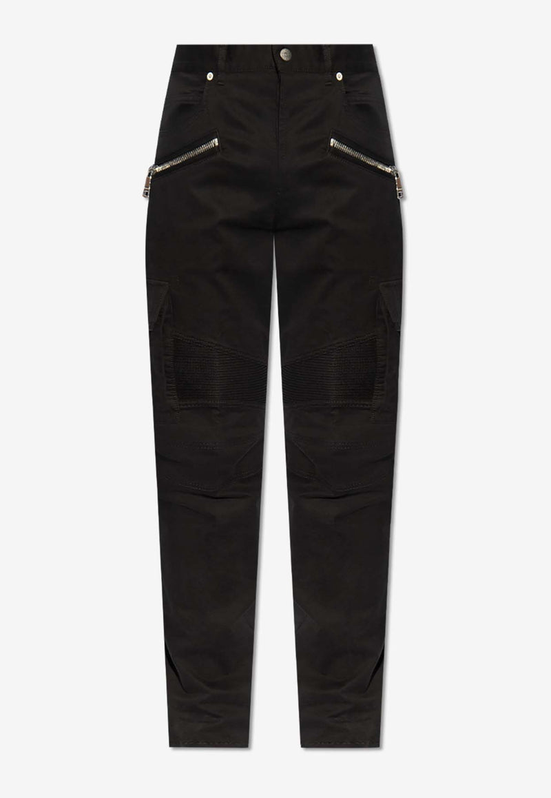 Balmain Slim-Leg Cargo Pants Black CH1MH017 CD96-0PA