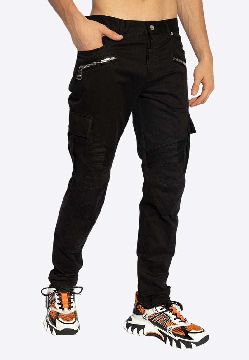 Balmain Slim-Leg Cargo Pants Black CH1MH017 CD96-0PA