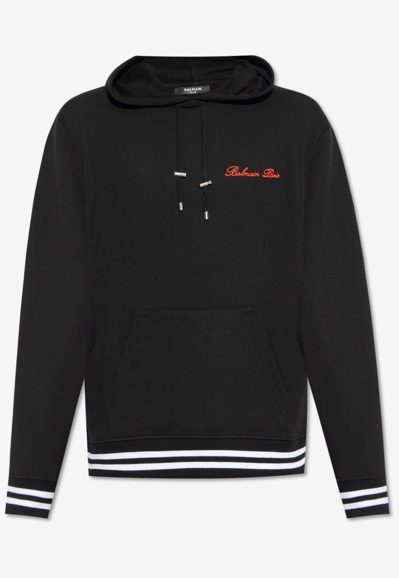 Balmain Signature Logo Hooded Sweatshirt Black CH1JT047 BC68-EKA