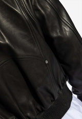 Balmain Zip-Up Leather Biker Jacket Black CH1TF595 LC62-0PA