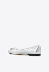 Jimmy Choo Elme Metallic Leather Ballet Flats Silver ELME FLAT MNA-SILVER