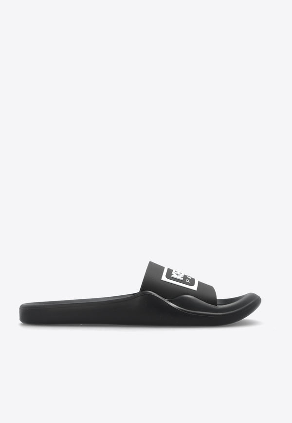 Kenzo Logo Rubber Pool Slides Black FE55MU110 P50-99