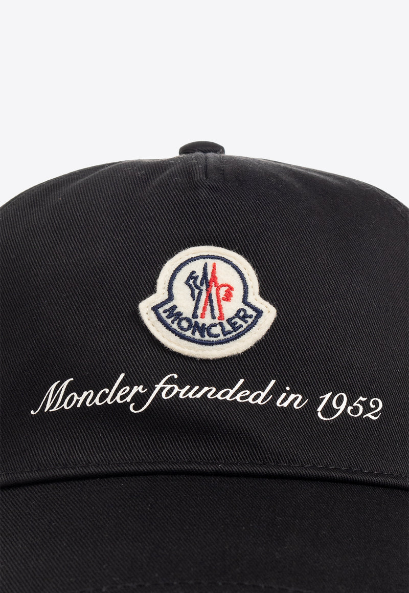 Moncler Logo Patch Baseball Cap Black J10913B00002 0U162-999