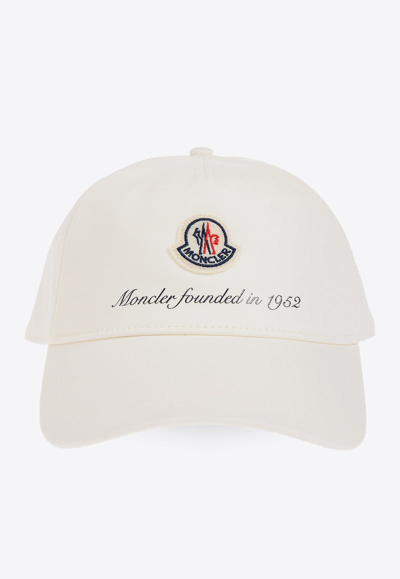 Moncler Logo Patch Baseball Cap White J10913B00002 0U162-034