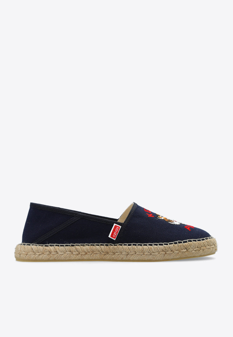 Kenzo Signature Tiger Embroidered Espadrilles Navy FE55ES020 F81-77