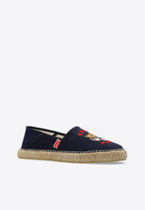 Kenzo Signature Tiger Embroidered Espadrilles Navy FE55ES020 F81-77