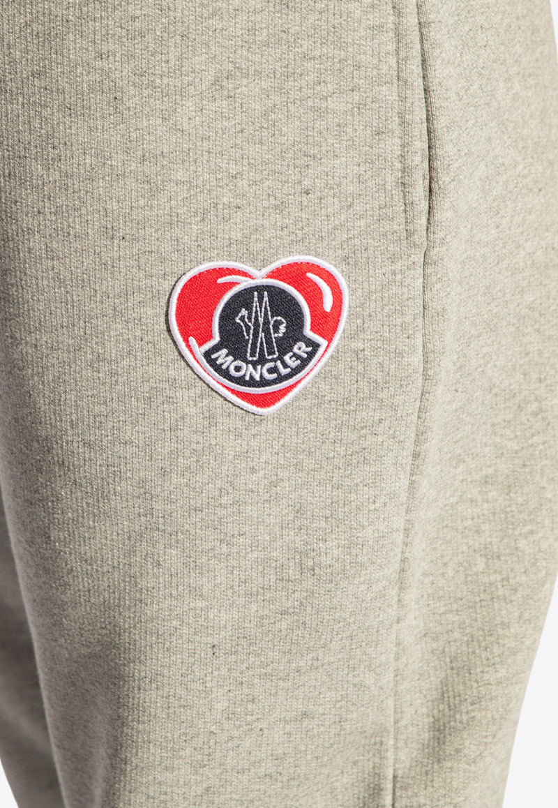 Moncler Heart Logo Patch Track Pants Gray J10918H00005 899V4-981