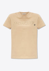 Moncler Embroidered Logo T-shirt Beige J10938C00006 829HP-20J