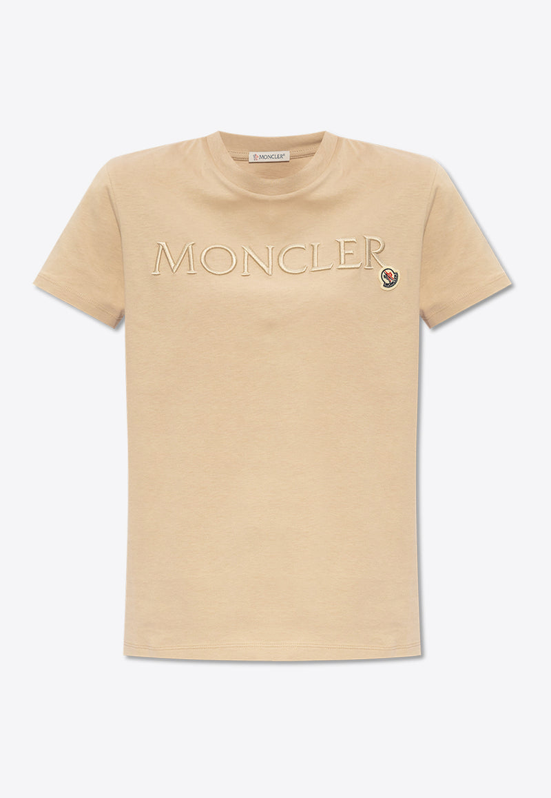 Moncler Embroidered Logo T-shirt Beige J10938C00006 829HP-20J