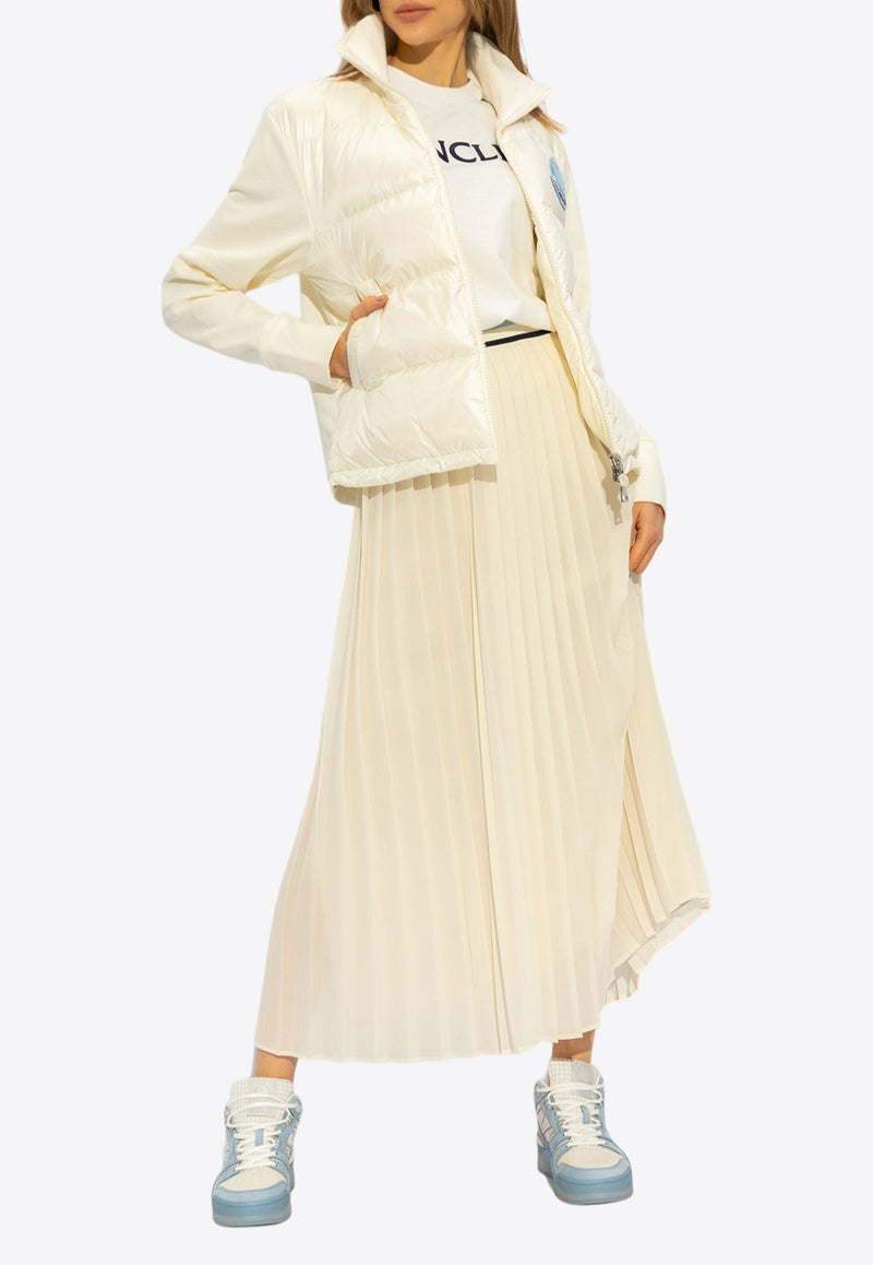 Moncler Georgette Pleated Midi Skirt Cream J10932D00001 597CH-034