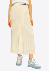 Moncler Georgette Pleated Midi Skirt Cream J10932D00001 597CH-034