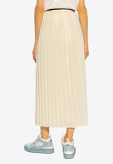 Moncler Georgette Pleated Midi Skirt Cream J10932D00001 597CH-034