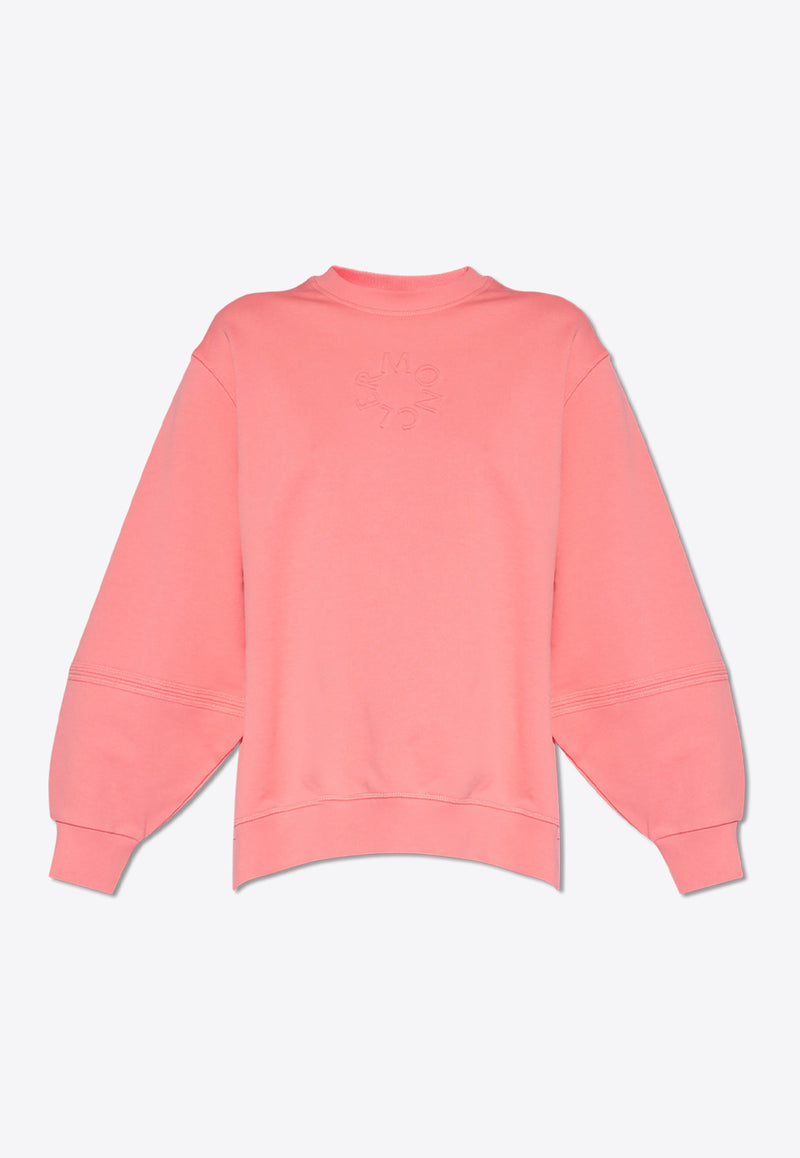 Moncler Logo Embossed Crewneck Sweatshirt Pink J10938G00006 809KR-416