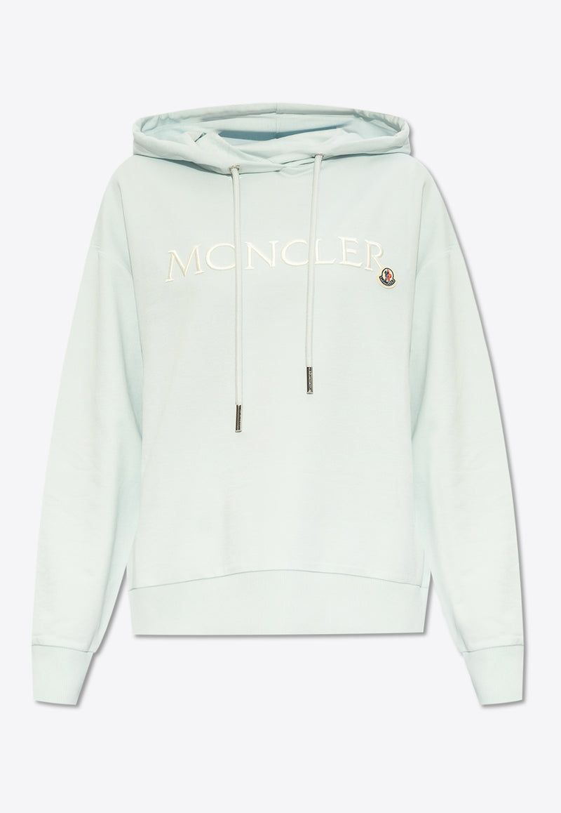 Moncler Logo Embroidered Hoodie Light Blue J10938G00016 89A1K-70S