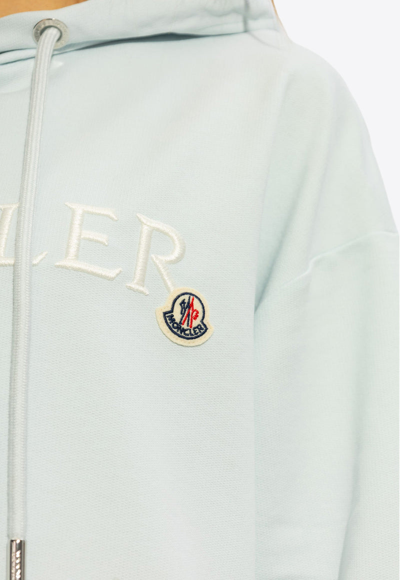 Moncler Logo Embroidered Hoodie Light Blue J10938G00016 89A1K-70S